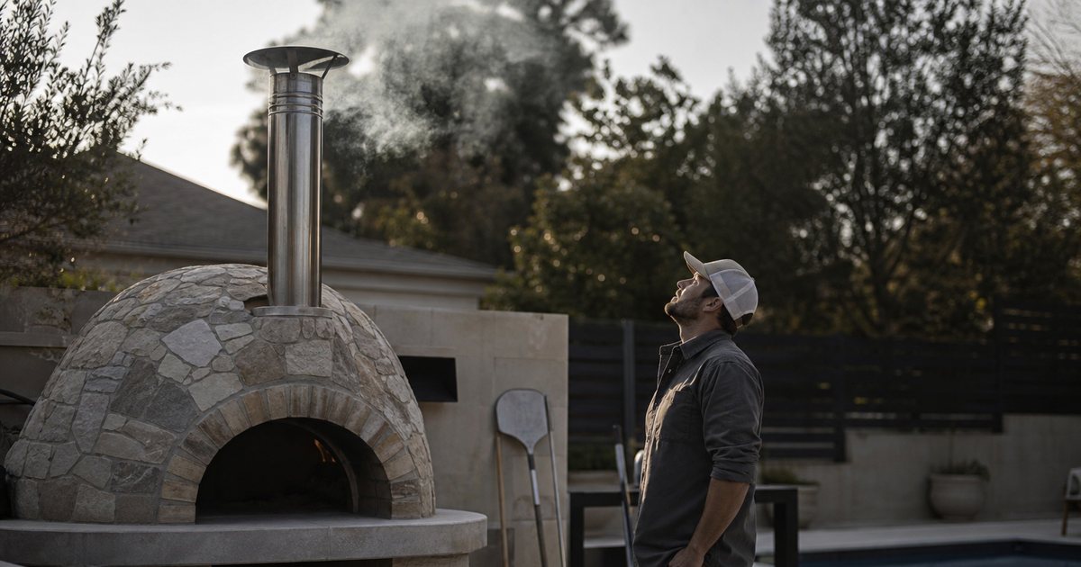 How do you size a chimney flue for a built in wood fired oven?