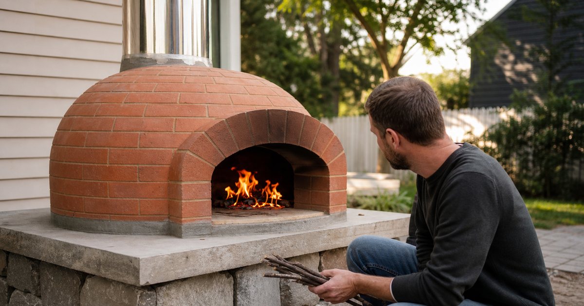 Why does a new masonry pizza oven need slow curing fires first?