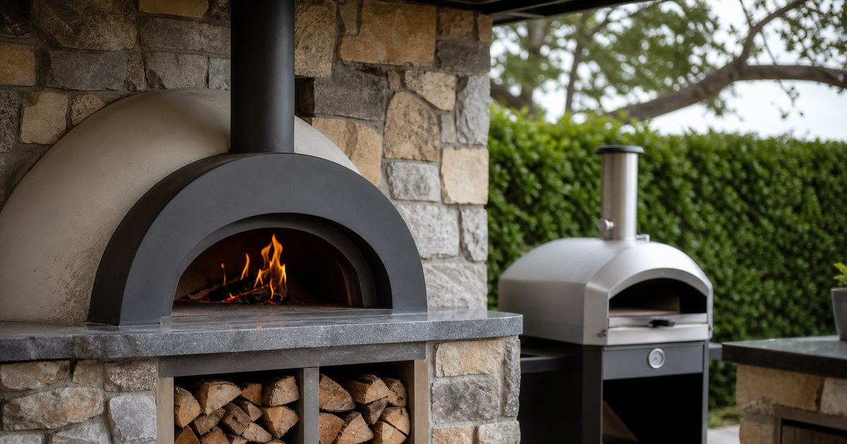 Should your outdoor pizza oven be freestanding or built into a counter?